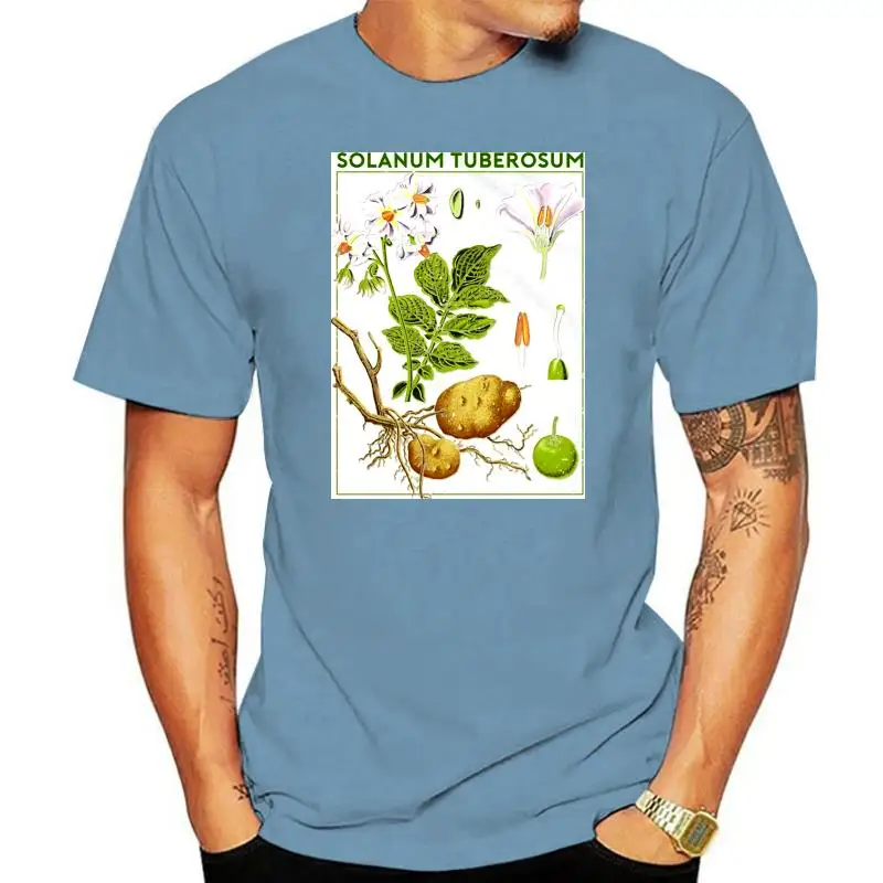 Potato T-Shirt Botanical Garden Plant Print Art Botany Bloom Fruit Flower Grow Classic Unique Tee Shirt