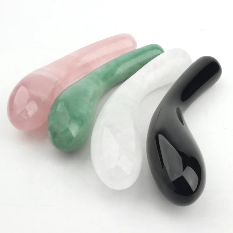 

Natural Stone Crystal Dildo Sex Toy White Jade Curve Gemstone Pleasure Wand Vagina Muscle Tension Release Massager Healing Stone