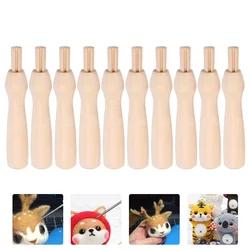 10 Pcs Wooden Handle Punch Needle Tools Replacement Handles Felting Supplies Sewing Crafts Wool Felt Making Diy Needle Felting