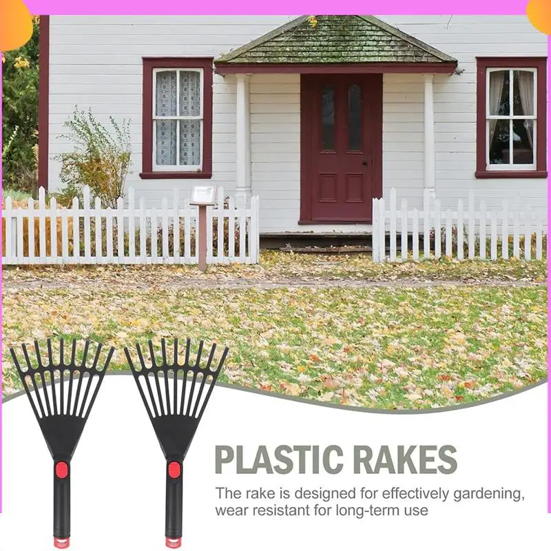 

A23P Gardening Hand Rake Hand Tiller Small Garden Rake Forgardening Short Handle Rake Forcultivating Loosening Soil Spreading