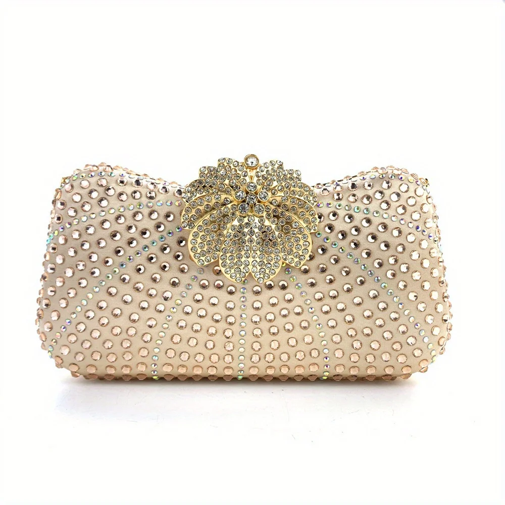 3D floral evening bag, hot diamond elegant box handbag, party ball women\'s wedding handbag