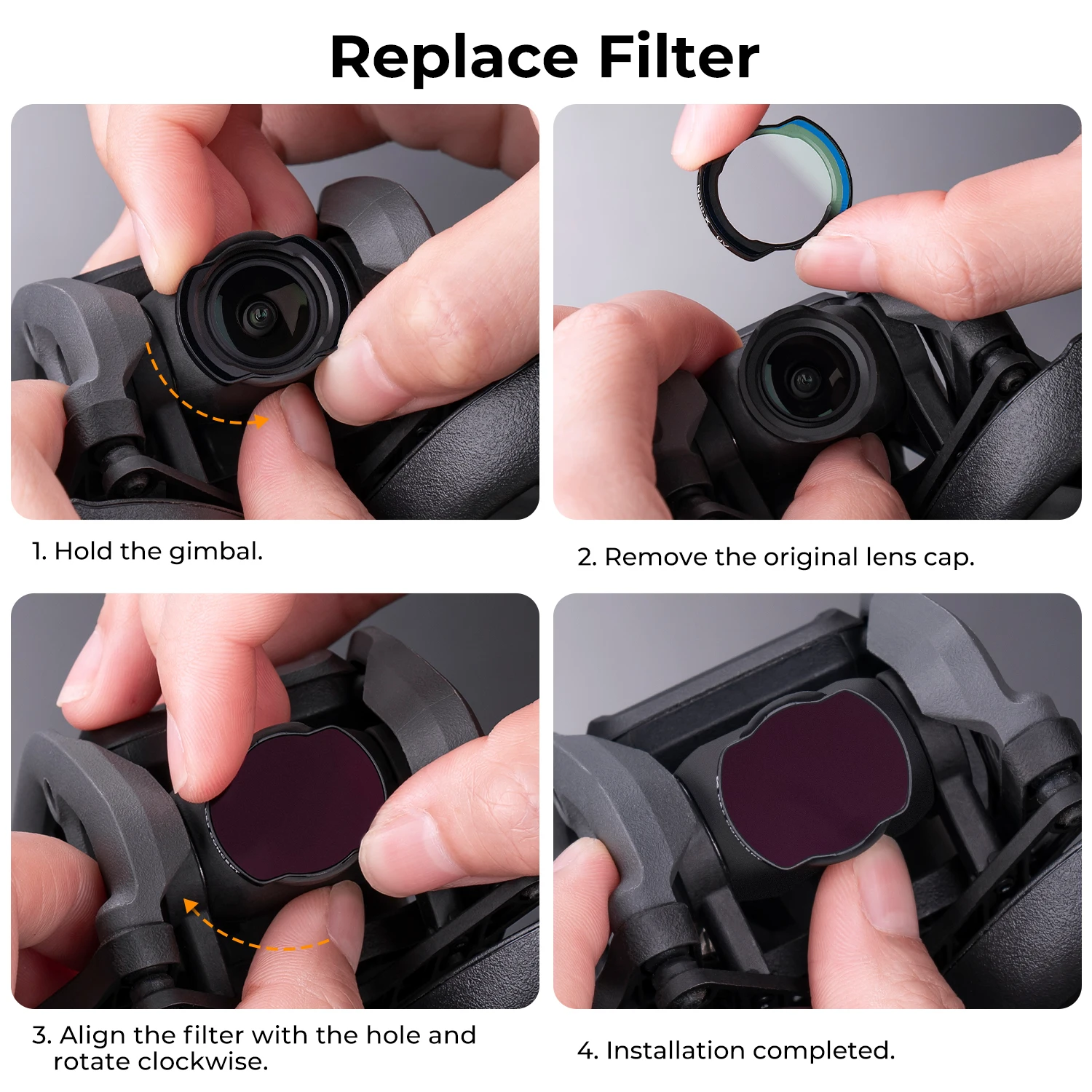 K&F Concept Drone Lens Filter for DJI Avata Drone Filter Set 6pcs UV CPL ND4 ND8 ND16 ND32 Optical Glass Lens Drone Accessories