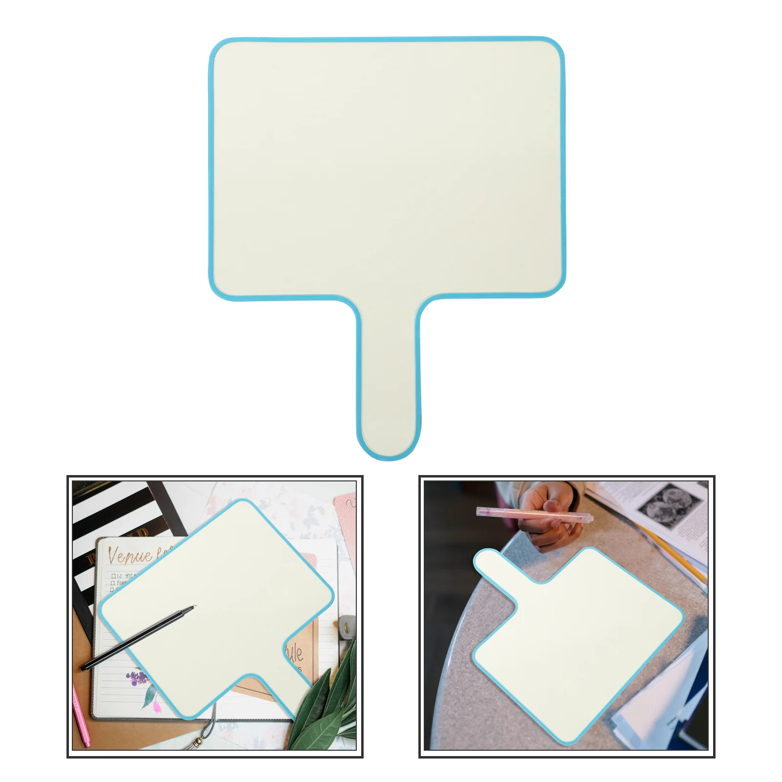 

Kawaii School Supplies Handheld White Board Quick Response Teaching Tool Blank Answer Thick Rounded Corners