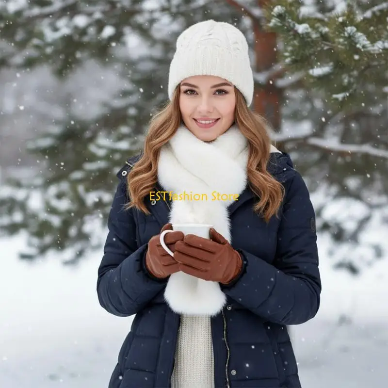 

Y5GC Удобный плюшевый шарф Стильный зимний шейный платок с животным принтом для взрослых