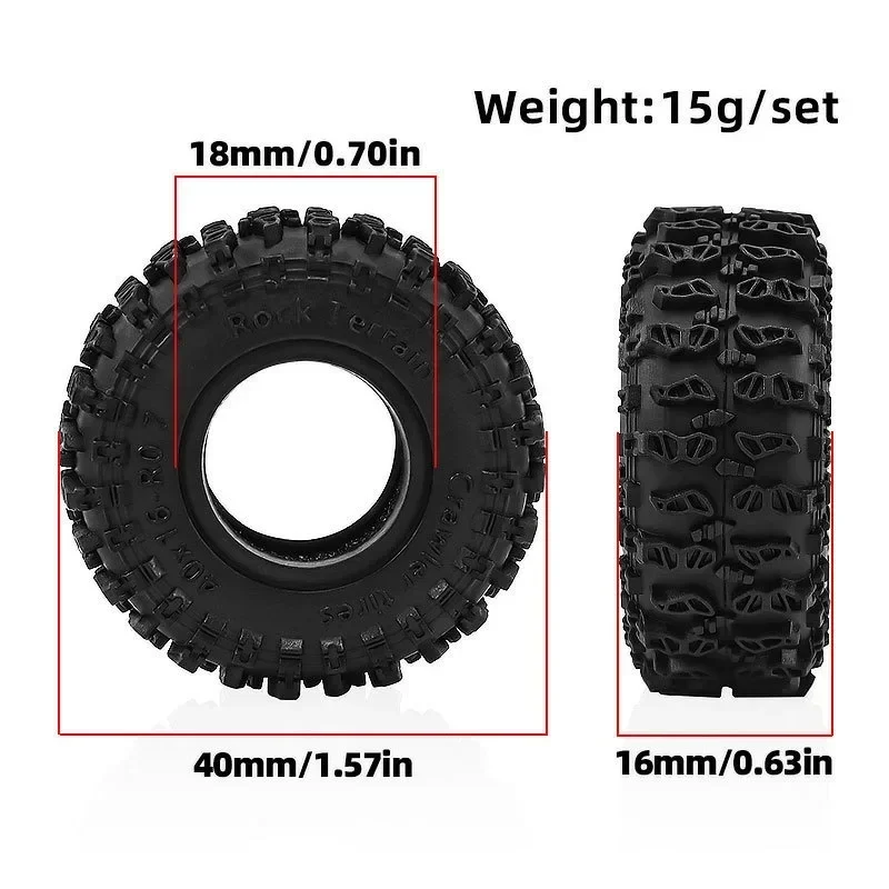 

for SCX30 0.7 Inch Soft Rubber Tires 40×16mm With Foam Inserts for 1/30 Scale RC Crawler Axial SCX30 Micro Crawler