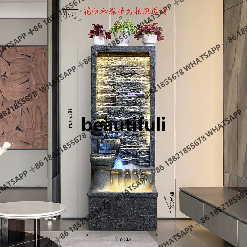 Flowing water fountain water curtain wall floor ornaments living room entrance office humidifier opening housewarming
