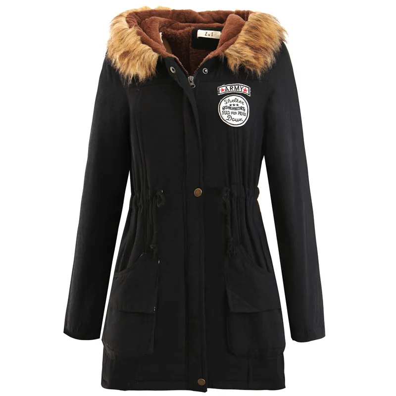 Women Winter Parkas Coats Autumn Warm Jackets Women Fur Collar Long Parka Plus Size Hoodies Casual Cotton Outwear S-3XL