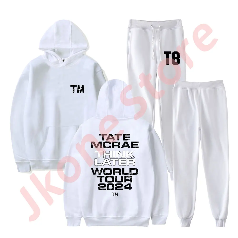 Tate McRae T8 World Tour Merch Hoodies Jogger Pants Set Cosplay Women Men Fashion Casual Streetwear