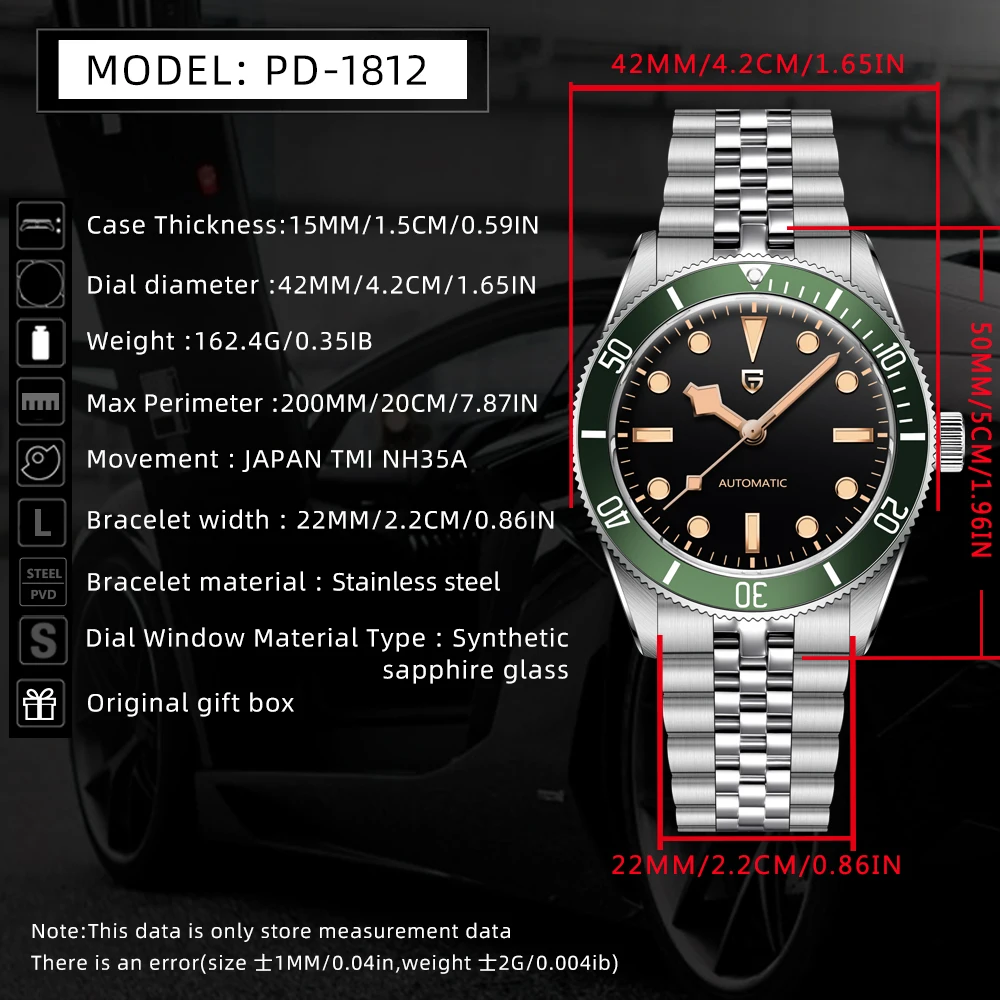 PAGANI DESIGN 2025 new watch men's NH35A movement retro luxury mechanical men's watch sapphire glass stainless steel men's watch