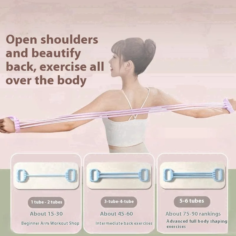 Adjustable Pounds Tension Fitness Bands for Open Shoulder and Back Stretching, Versatile Yoga Training Elastic Straps