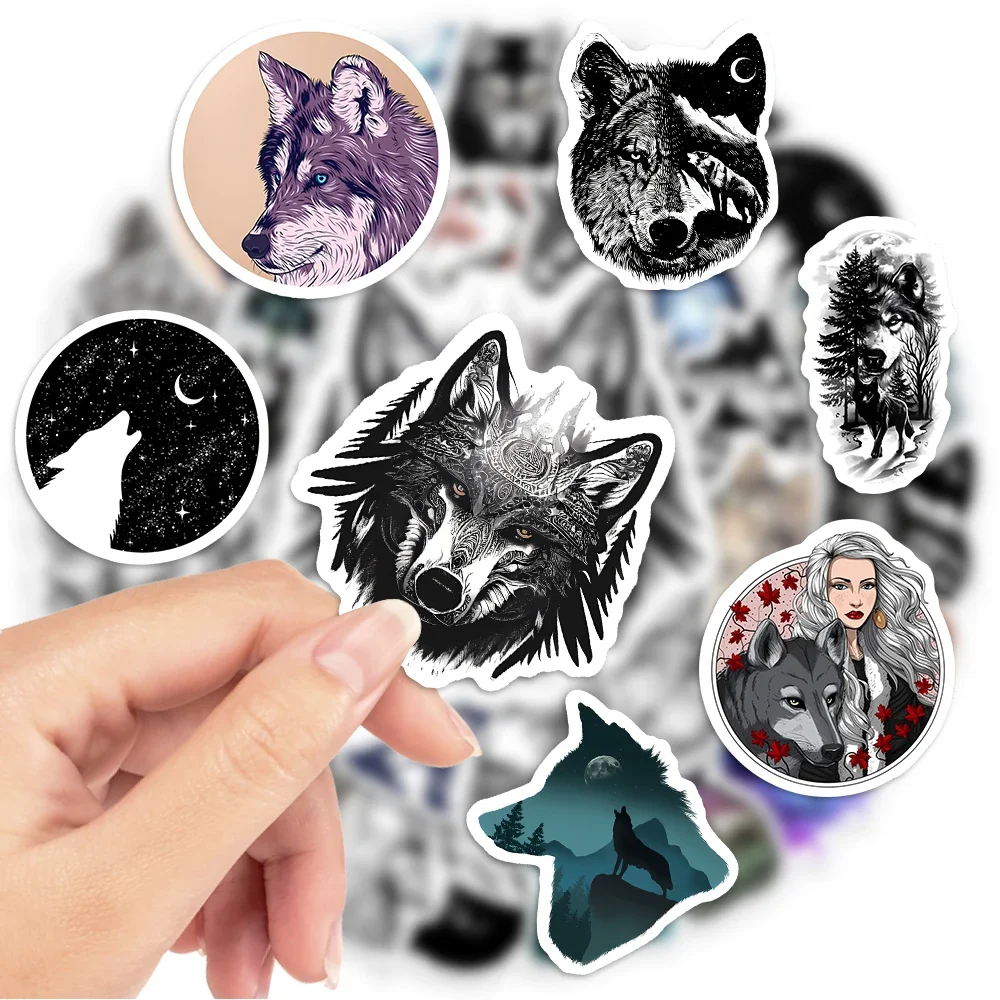 Cool Wolf Stickers Timberwolf Tattoo DIY Toy Gift Decal Decorative Graffiti for Phone Luggage Laptop Scrapbook Waterproof