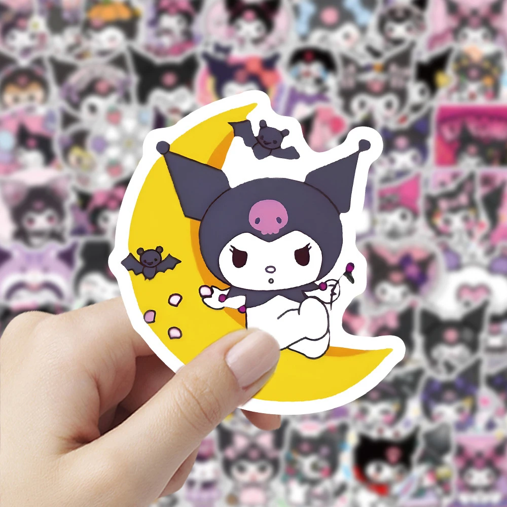 

10/30/50/100pcs Funny Cute Sanrio Kuromi Stickers Cartoon Creative Decals for Kids Toy Phone Notebook Luggage Graffiti Sticker