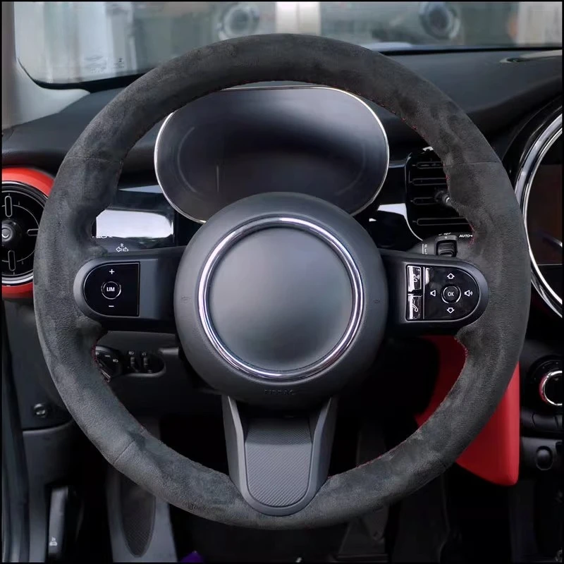 

Hand Sewn Non-slip Durable Suede Leather Steering Wheel Cover For MINI COUNTRYMAN CLUBMAN Car Interior Accessories