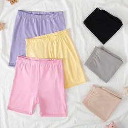 Girls four seasons thin leggings Candy-colored small fresh girls safety pants comfortable and soft female student shorts.