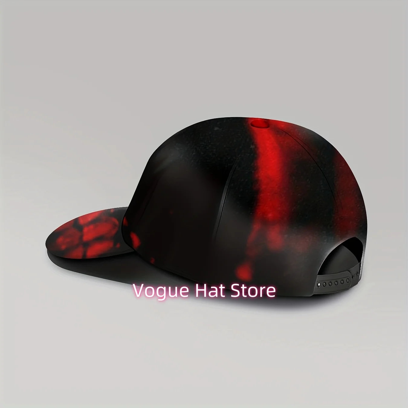1pc Gothic Skull Print Baseball Cap Compatible for Men & Women - Red Full-Body, Adjustable Unisex Hat with Buckle, Machine Washa