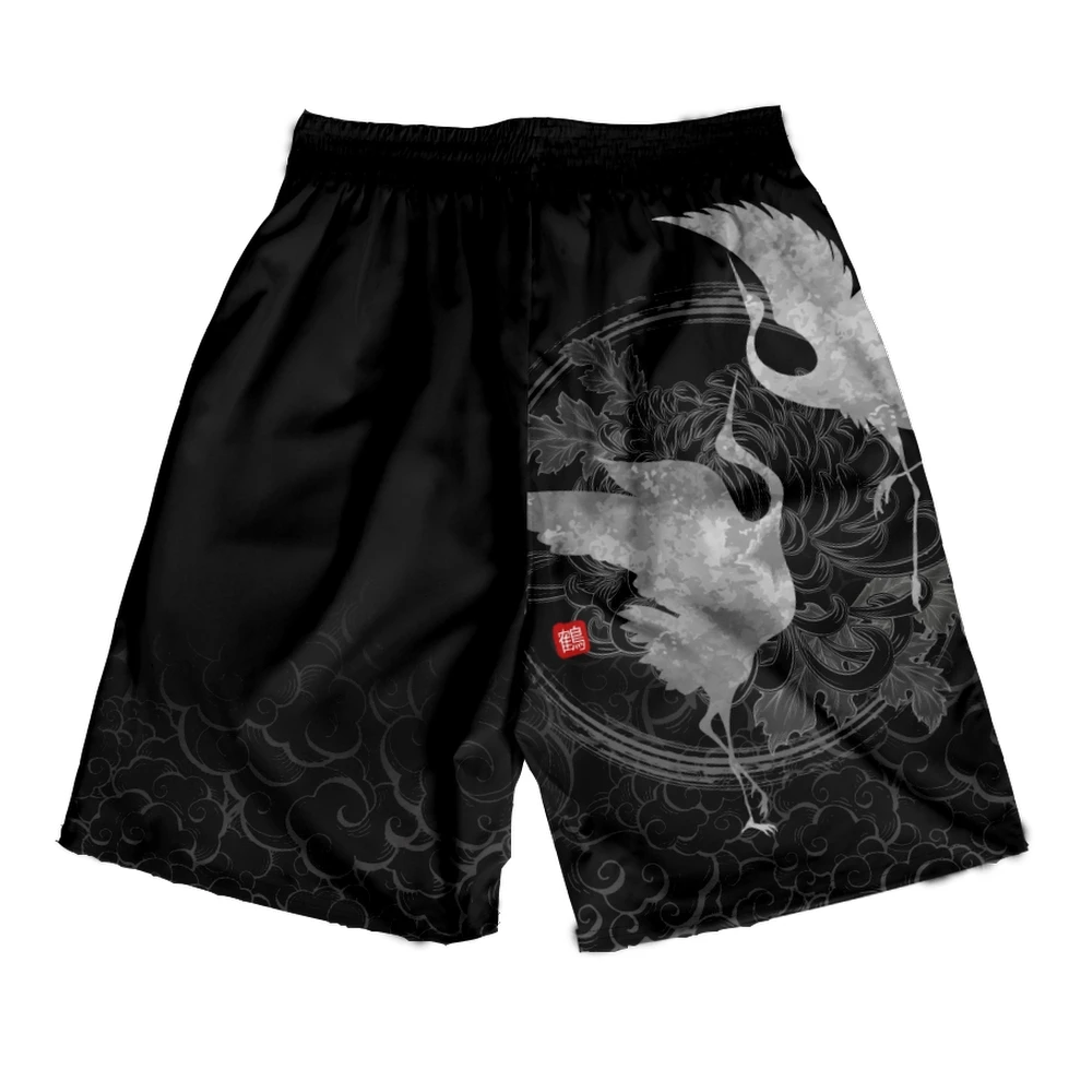 Kanagawa Wave Dragon Crane Joggers short Pants Men Shorts Cosplay Costume Harajuku Boys girls Casual Beach Shorts Sudadera