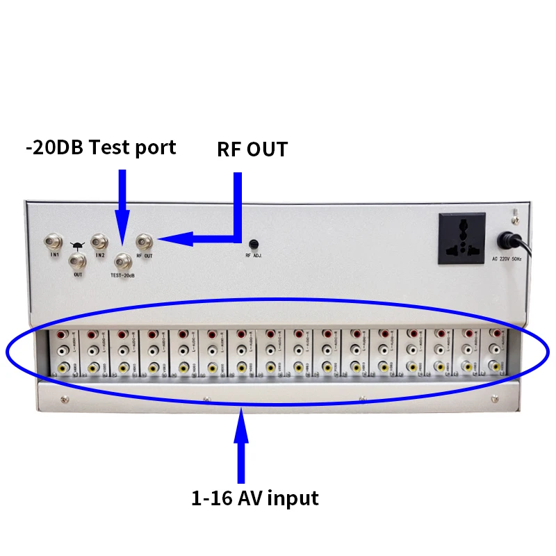 16 Channel Fixed Modulator AV Tv Hotel  Catv Amplifier Combiner CATV Digital Headend Modulator Rf Modulator