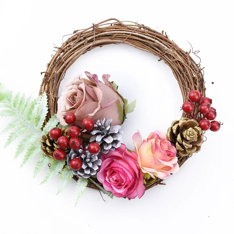 Künstlicher Rattanrahmen für Zuhause, Hochzeit, Weihnachten, Halloween, Party, Outdoor-Deko, DIY-Geschenke, Brautkranz, Wanddekoration, Accessoire – Detail 9
