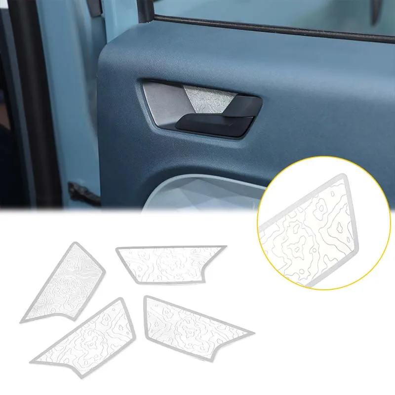 

For Ford Maverick 2022+ Stainless Steel Silver Car Interior Door Bowl Decoration Sticker Car Protection Accessories