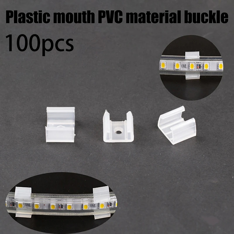 100pcs Led 5050/5730/2835 Light Strip Buckle Clip Square Single Hole Fixing Clip Non-shading Buckle