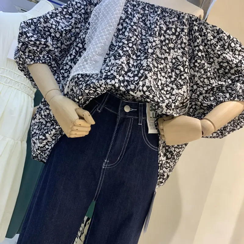 

Jeans Women Vintage Summer All-match Straight Korean Style Ladies Simple Fashion Side Stripe High Waist Solid Streetwear Clothes