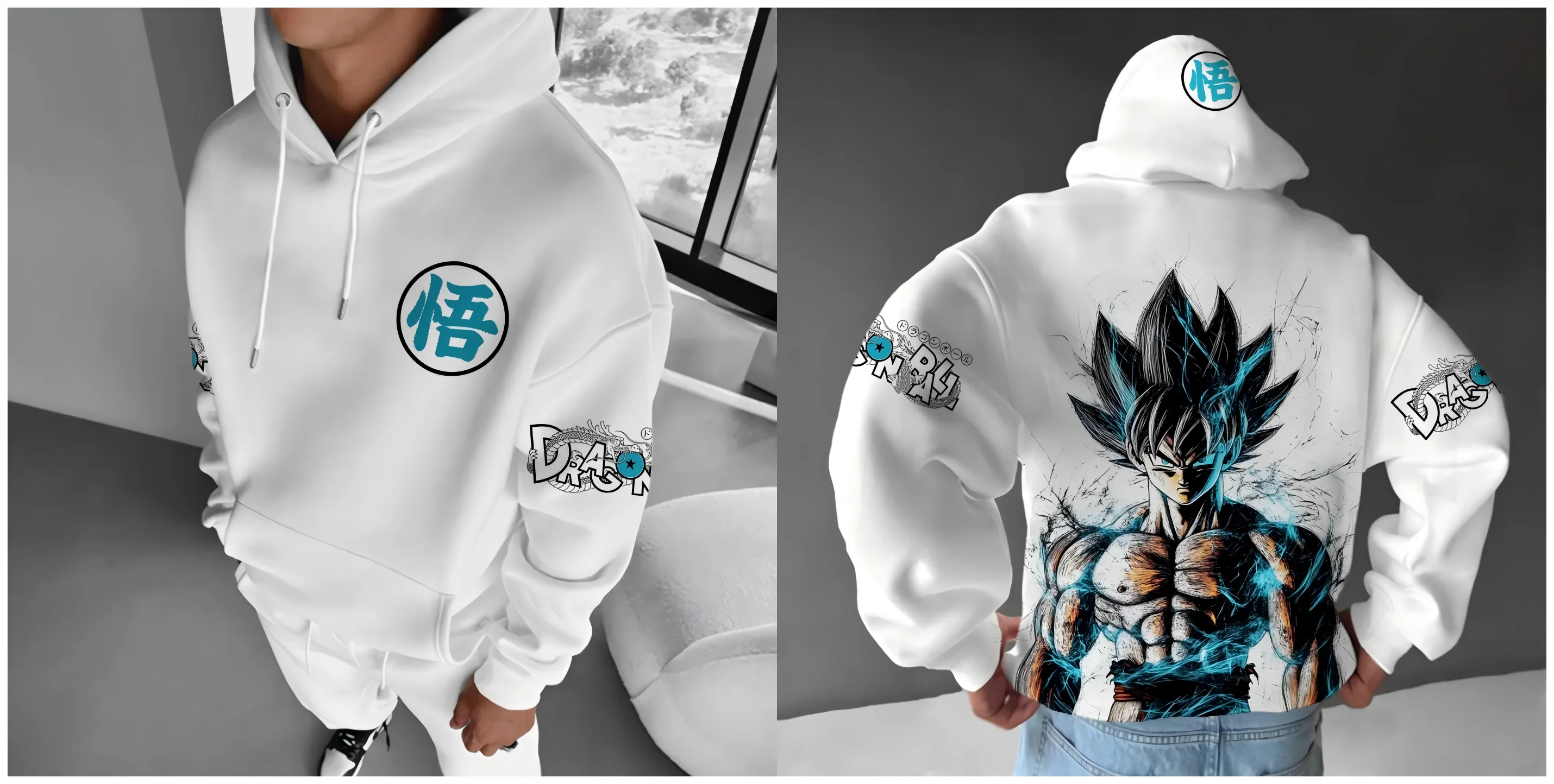 لعبة دراغون بول 2026 حار موضة جديدة أنيمي Harajuku هوديي الشارع الشهير الرجال الخريف الشتاء معطف بقلنسوة المتضخم النساء للجنسين #4