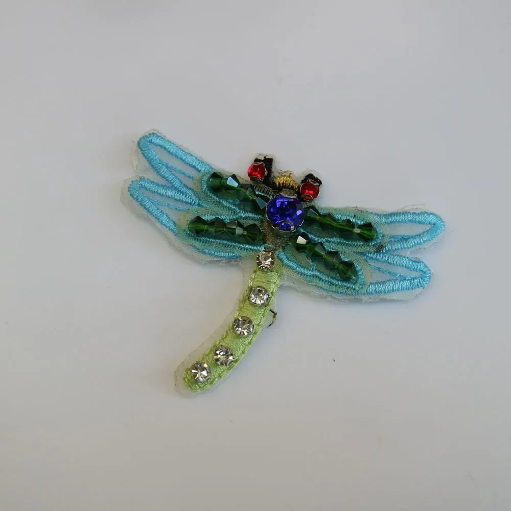 Dragonfly Rhinestone beaded patches for Clothing butterfly parches Sew on Sequins Applique decorative parches bordados para