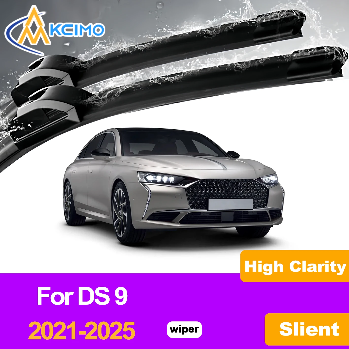 

KCIMO 2PCS Front Windshield Wiper Blades For DS 9 2021-2025, Premium Rubber Clear Vision High Performance Car Accessories