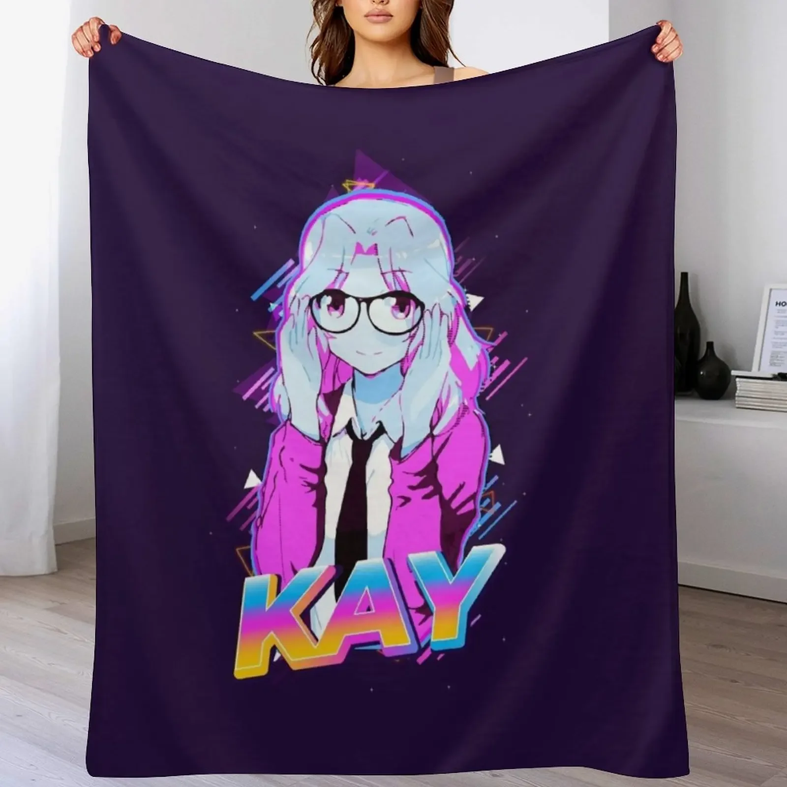 

Kay | Girls Und Panzer Throw Blanket Travel Size Cozy Blanket for Plane Train