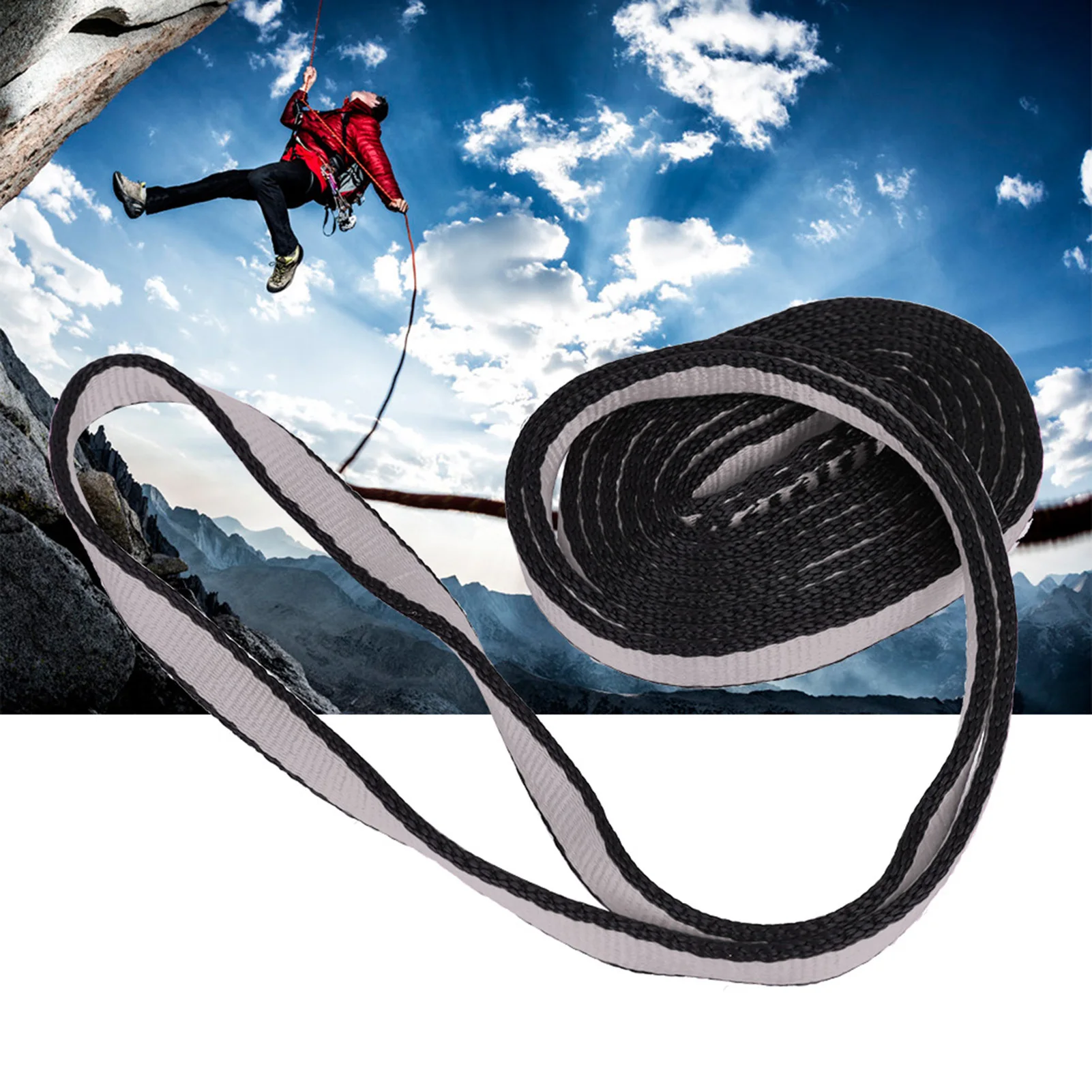 New Nylon Sling Climbing Sling Nylon Gray Safety Sling Reinforced Stitching Lightweight Webbing Loop Mountaineering