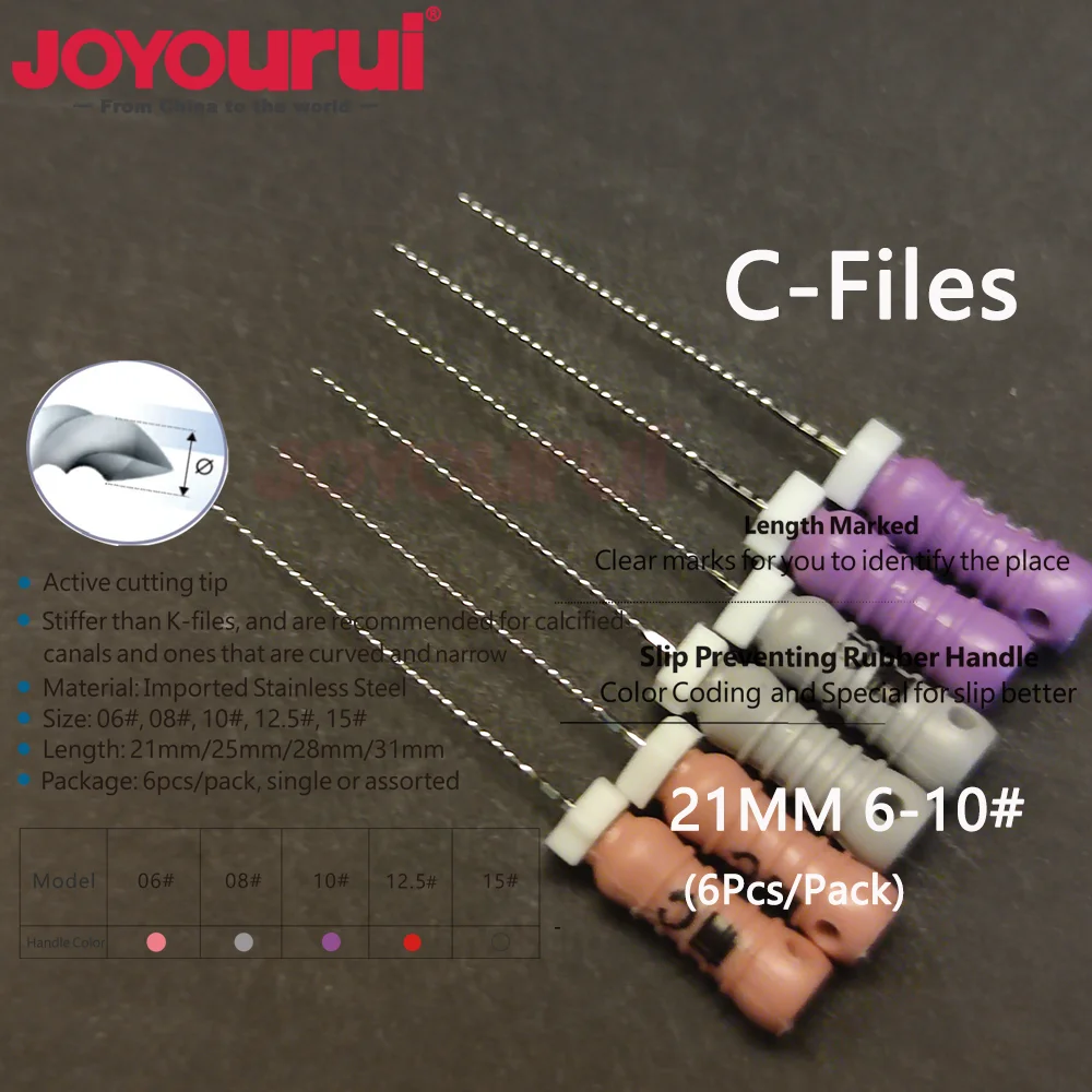Dental Stainless Steel C+ Files D-FINDERS Endodontic Files #06 #08 #10 #12.5 #15 Root Canal Hand Tools for Dental Veterinary Use