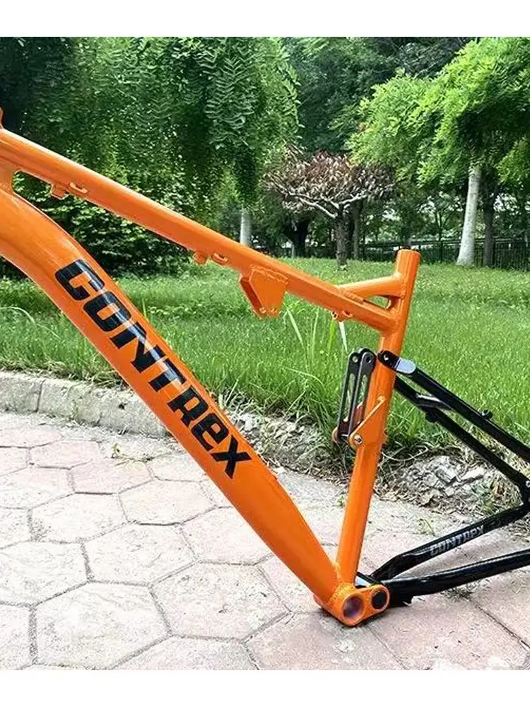 AliExpress NONE Bicycle Full Suspension Frame ENDURO Boost 135MM 26/27.5ER Aluminium Alloy 4 Links MTB Soft Tail DH AM Down Hill DPD 19 inches