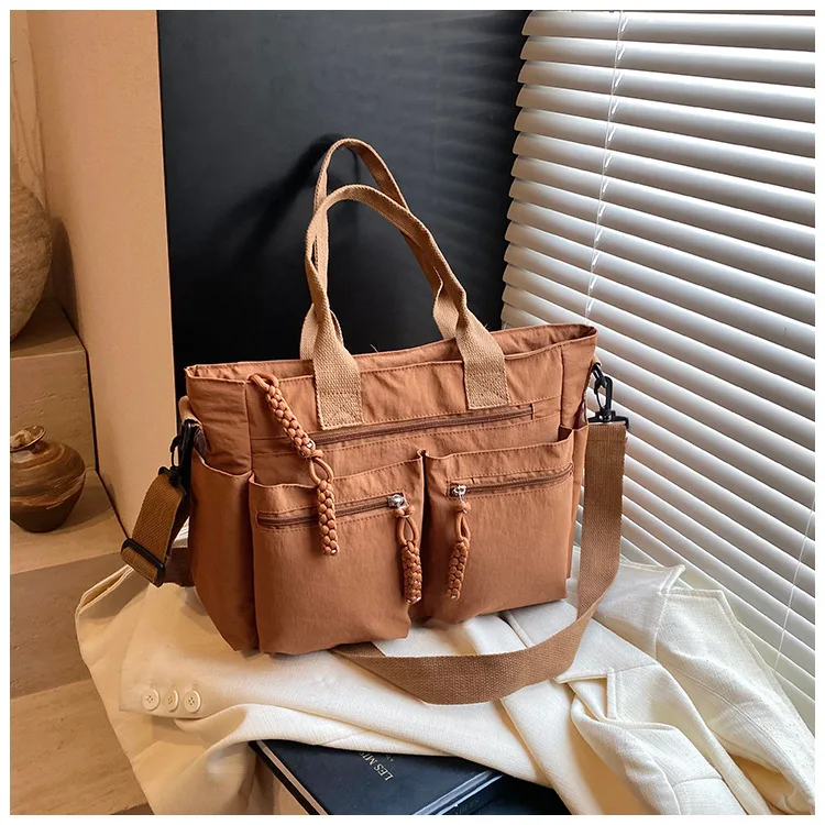 

2025 New! Japanese-Korean School Tote - Nylon Fabric, Large Capacity, Commuter/Travel, Multi-Carry