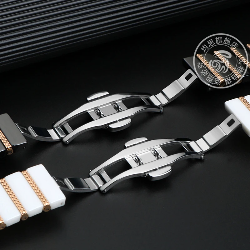 20mm 22mm Ceramic Between Stainless Steel Watchband for Huawei Watch GT2 Strap Smart GT3Pro Po-r-sche WATCH3 Metal Watch Band