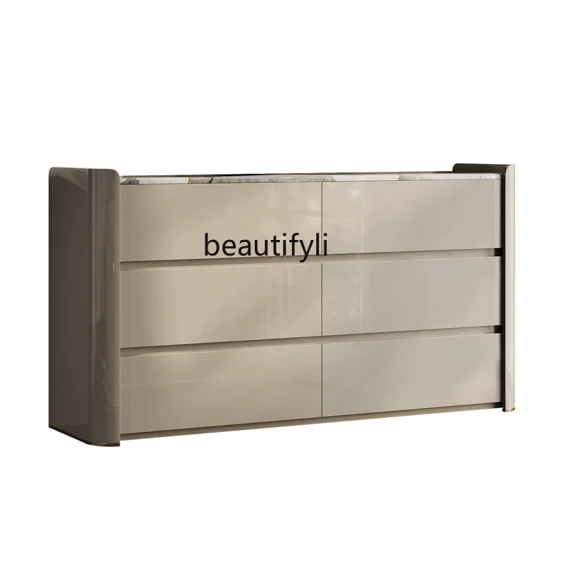 

Light luxury chest, marble drawer, porch cabinet, premium paint, bedroom TV, bedside storage cabinet