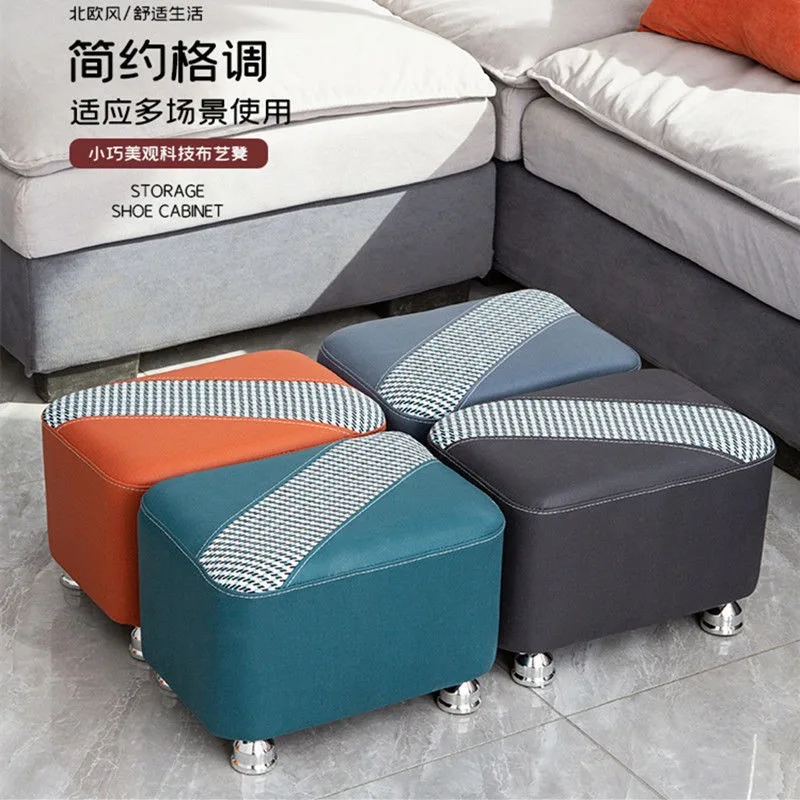 

Tech Cloth Solid Wood Bench for Home Use Small Sofa Stool Shoe Changing Stools Coffee Table Low Stools Footrest Wooden Ottomans