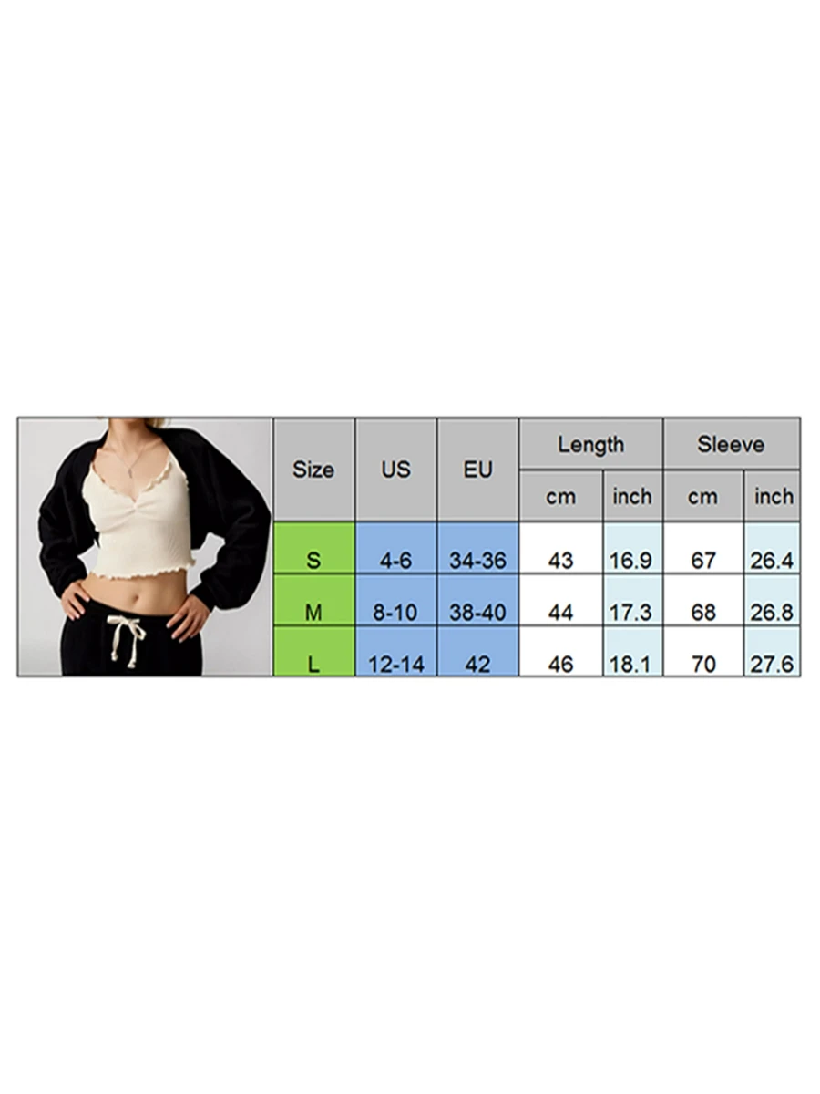 Women Open Front Bolero Shrug Long Sleeve Crop Pullover Athletic Solid Color Cardigan Sweatshirts Outwear Spring Autumn Clothes