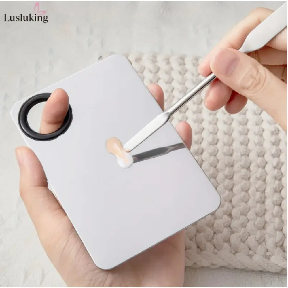 Stainless Steel Dual Head Makeup Spatula Mixing Tool for Foundation Cream Toner Nail Art Crafts Odorless Durable