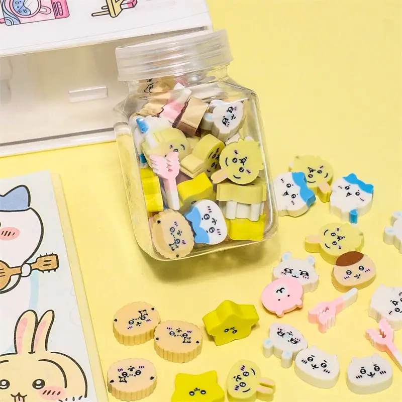 50pcs Kawaii Chiikawa Cartoon Eraser Cute Momonga Usagi Student Eraser Clean Funny School Office Stationery Gifts for Reward