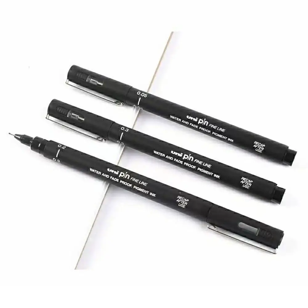 1pc  Black Ink Pin Drawing Pen 005 01 02 03 05 08 Micron Pigment Art Marker Office School Set Ultra Fine Line Fineliner