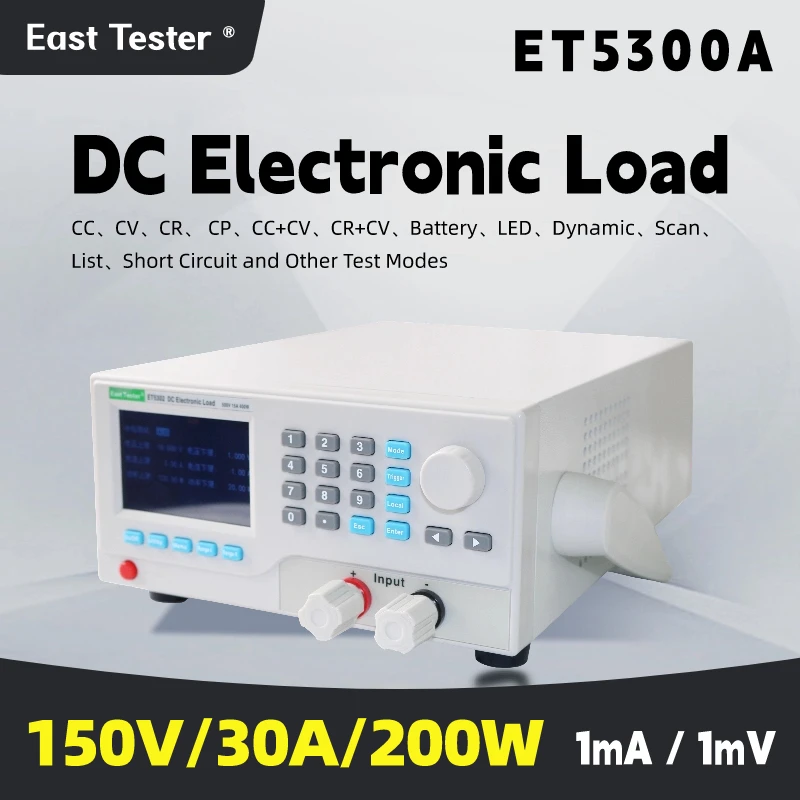 Imagem -02 - Testador de Carga Eletrônica Programável 150v 40a 400w Tester de Carga de Teste de Bateria do Que It8512 Mais Et5300a Et5300 dc