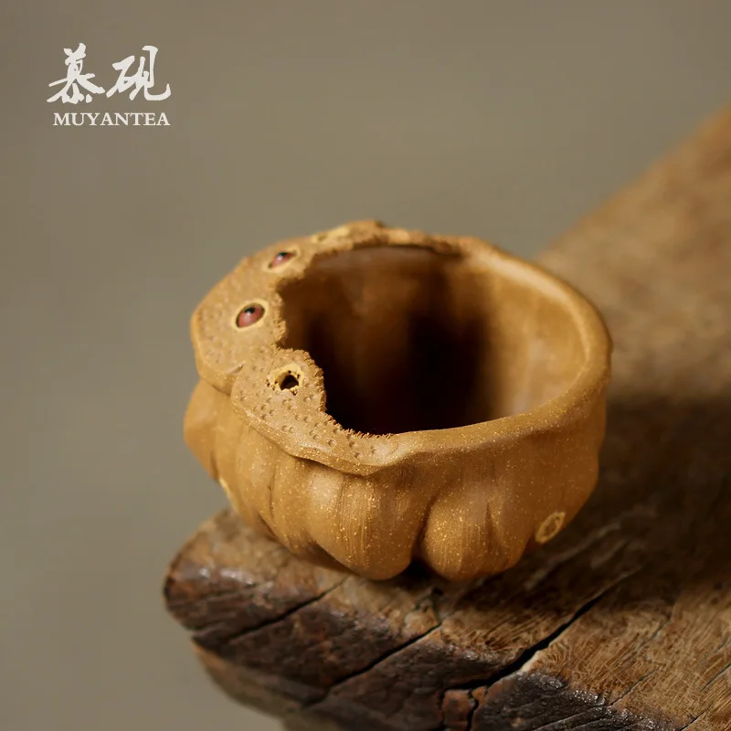 

Muta Purple Clay Lotus Mouth Handmade Set Master Kung Fu Tea Creative Single Cup
