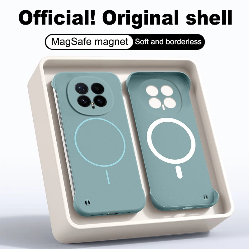 Ultra-thin Skin Feel Magnetic Bezel-less Case for Honor Magic 8 7 6 5 pro X9C X9D Plain For Magsafe Wireless Charging Back Cover