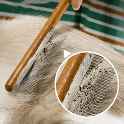 Peine de madera para gatos, peine para mascotas, removedor de pelo, cepillo de masaje para gatos, peines de aseo para gatos, apertura de nudo de pelo, cepillos para perros