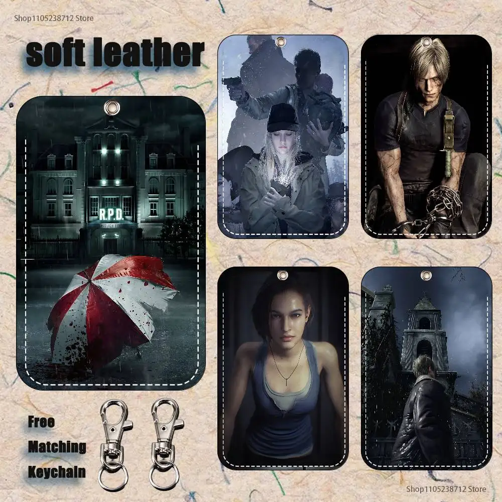 

Game R-Resident Evils Cartoon Card Keychain Anime Fashion Pendant Bag ID Door Card Case Bus Card Cute Adult