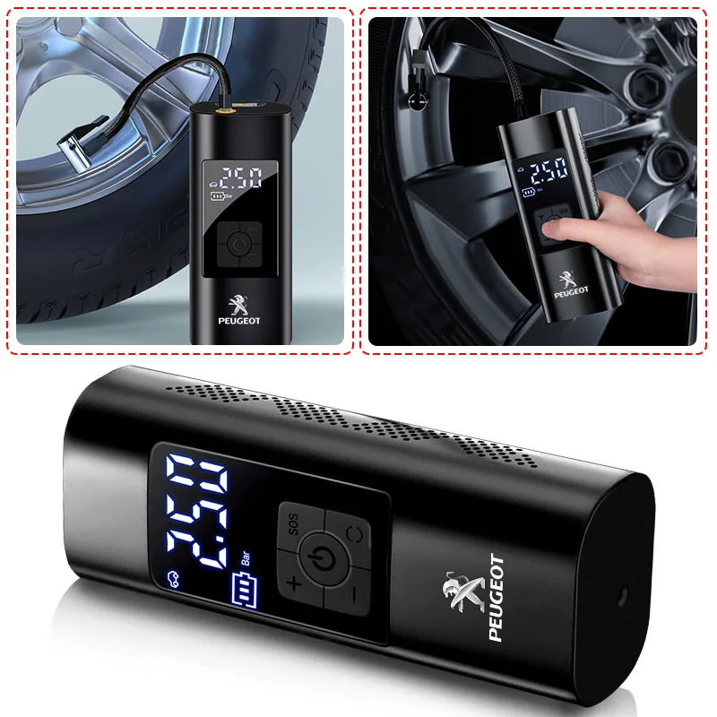

1pcs Portable Car Inflation Pump Charging Air Pump Tire Inflator for Peugeot 3008 2008 508 407 406 408 607 206 308 307 208 207