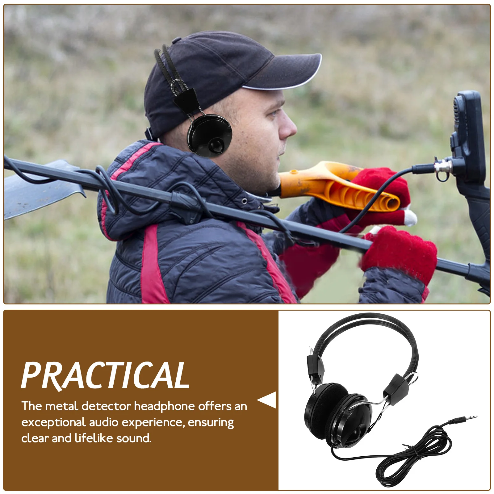 

Metal Headphone High Accuracy Adjustable Lightweight Comfortable Fit Portable Metal Accessory for Treasure