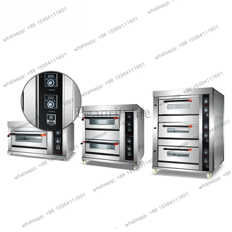 XX. Multifunctional cake bread pizza moon cake steam oven commercial 1 layer 2 plate gas oven