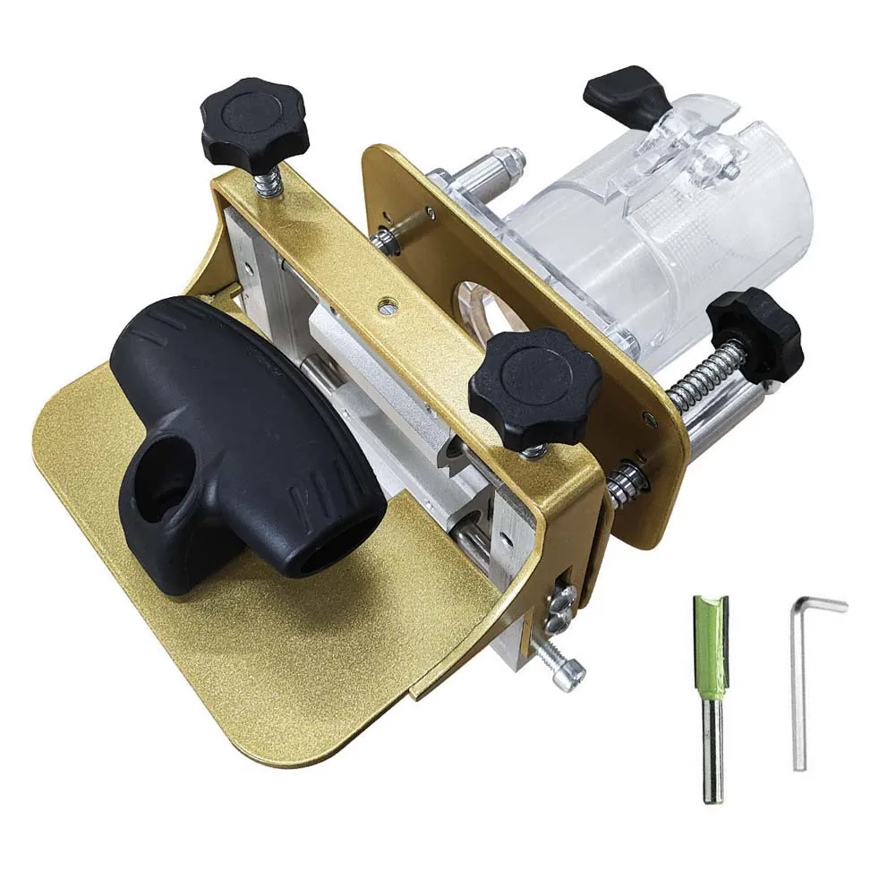 Mortising Jig For 65mm Trimming Machine Slotting Bracket Punch Locator ABS Metal Two Way Slide Rail Router Bit Woodworking Tool