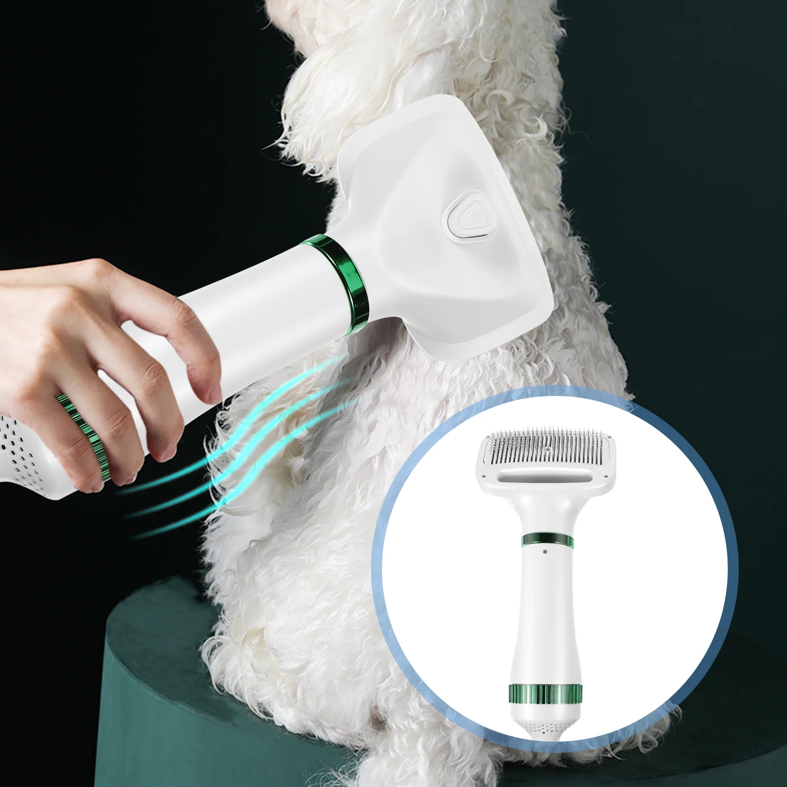 

Adjustable Temperature Pet Hair Dryer Dog Cat Grooming Hair Blower Comb Brush US Plug dog brush dog comb